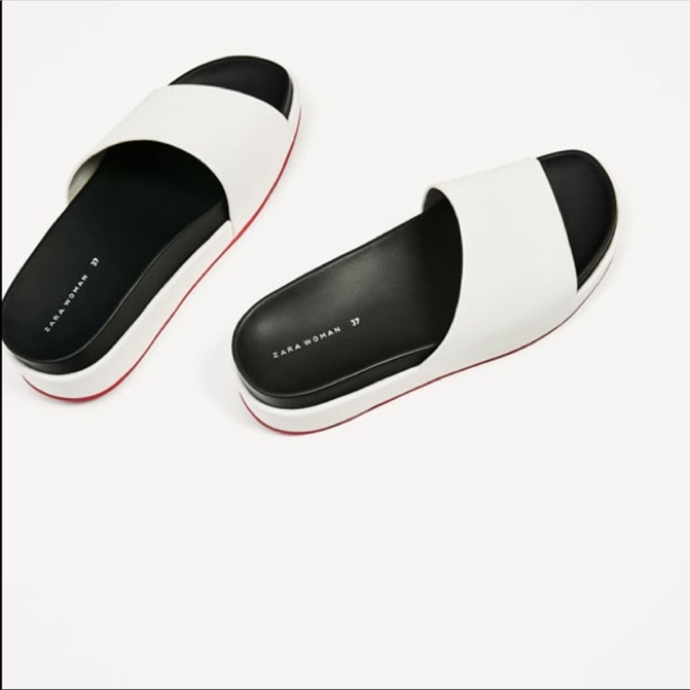 Zara white/black platform slide - Picture 4 of 6